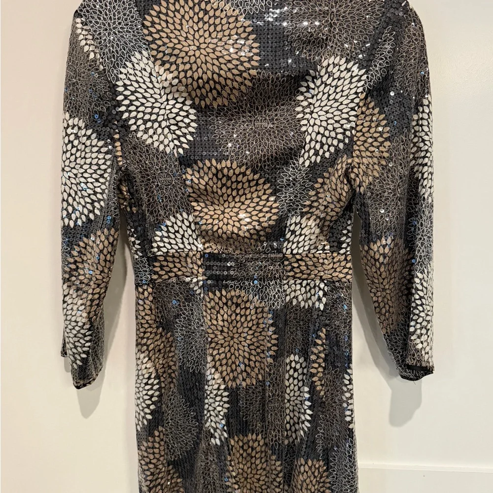TORY BURCH Sequined Silk Dress With Pinhole Detail Size 2 cocktail party luxury